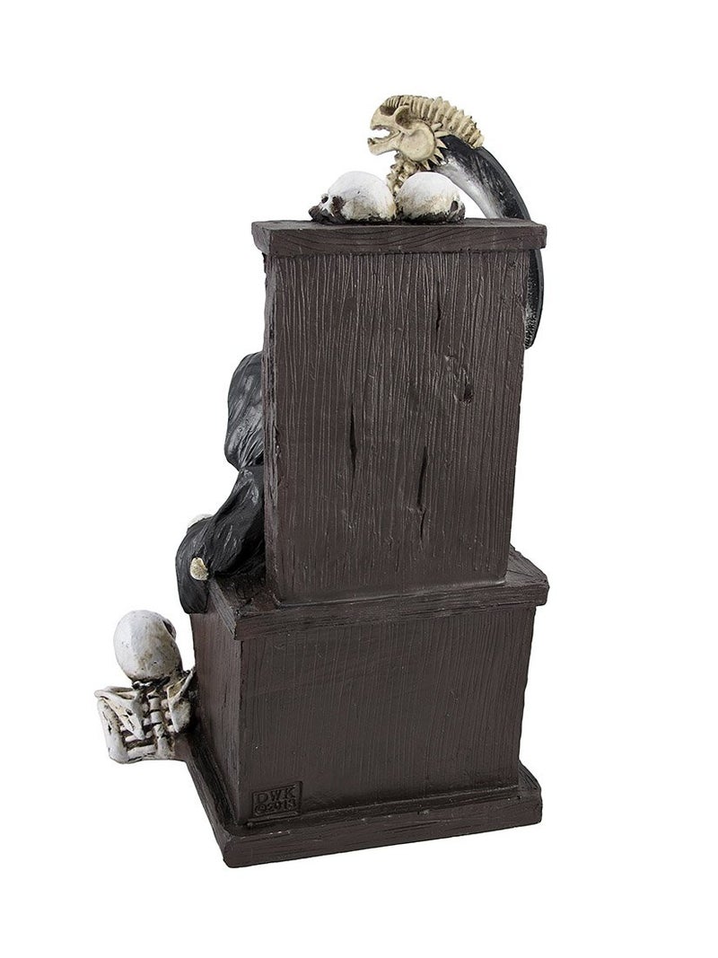 DWK DWK - Dark Master - Grim Reaper Skeleton on Throne with Pet and Scythe Collectible Gothic Fantasy Figurine Statue Halloween Death Sculpture Home D?cor Accent  10-inch  - Image 4