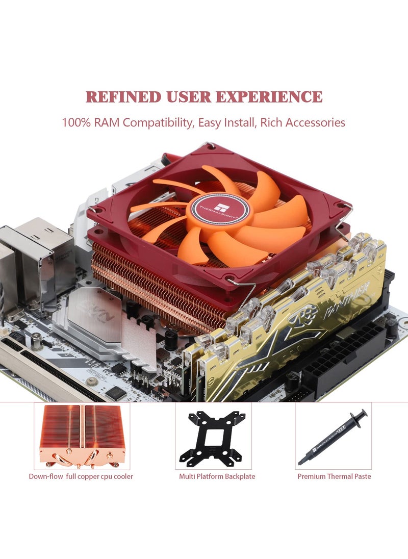 Thermalright Thermalright AXP90-X47 Full Cooper Low Profile CPU Cooler, with 92mm TL-9015R Slim PWM Fan ITX CPU Cooler, AGHP Technology, 47mm Height,for AMD AM4 AM5/Intel 1700/1150/1151/1200(AXP90 X47 Full)  - Image 4