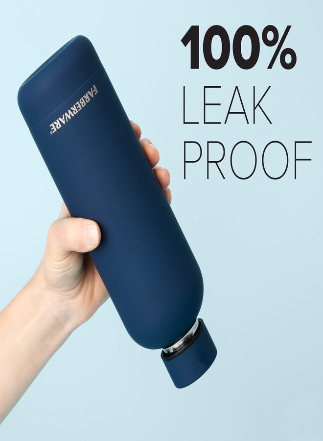 Farberware Stainless Steel Water Bottle, 48 Hrs Cold, 12 Hrs Hot, Double Wall Insulated, Leakproof Sweat Free Design (16oz, Blue) - Image 4