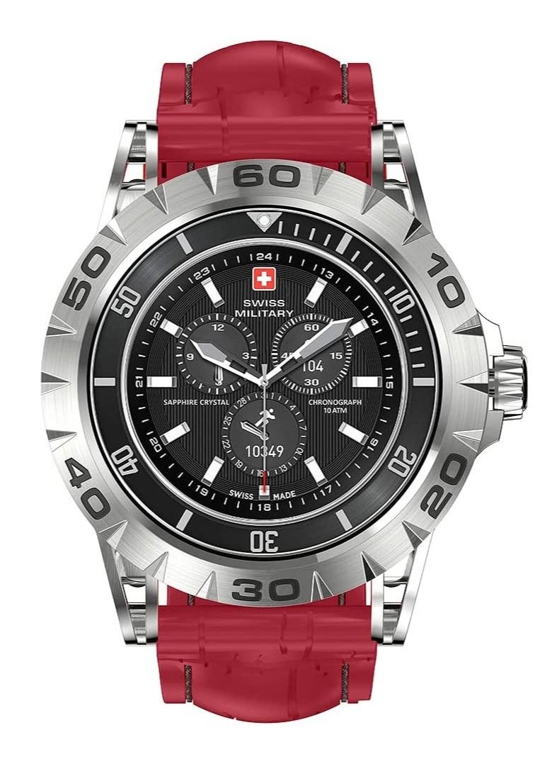 SWISS MILITARY - Swiss Military Dom 2 Smartwatch: Receive & Make Calls, Sport Features, Heart Rate/Blood Pressure/Oxygen Level Monitoring, Magnetic Charging, 5-7 Days Battery Life Compatible with iOS/Android. - Red - Image 1