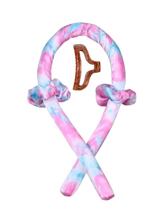 NIBEMINENT Sponge Heatless Curling Rod Headband Blue/Pink - Image 2