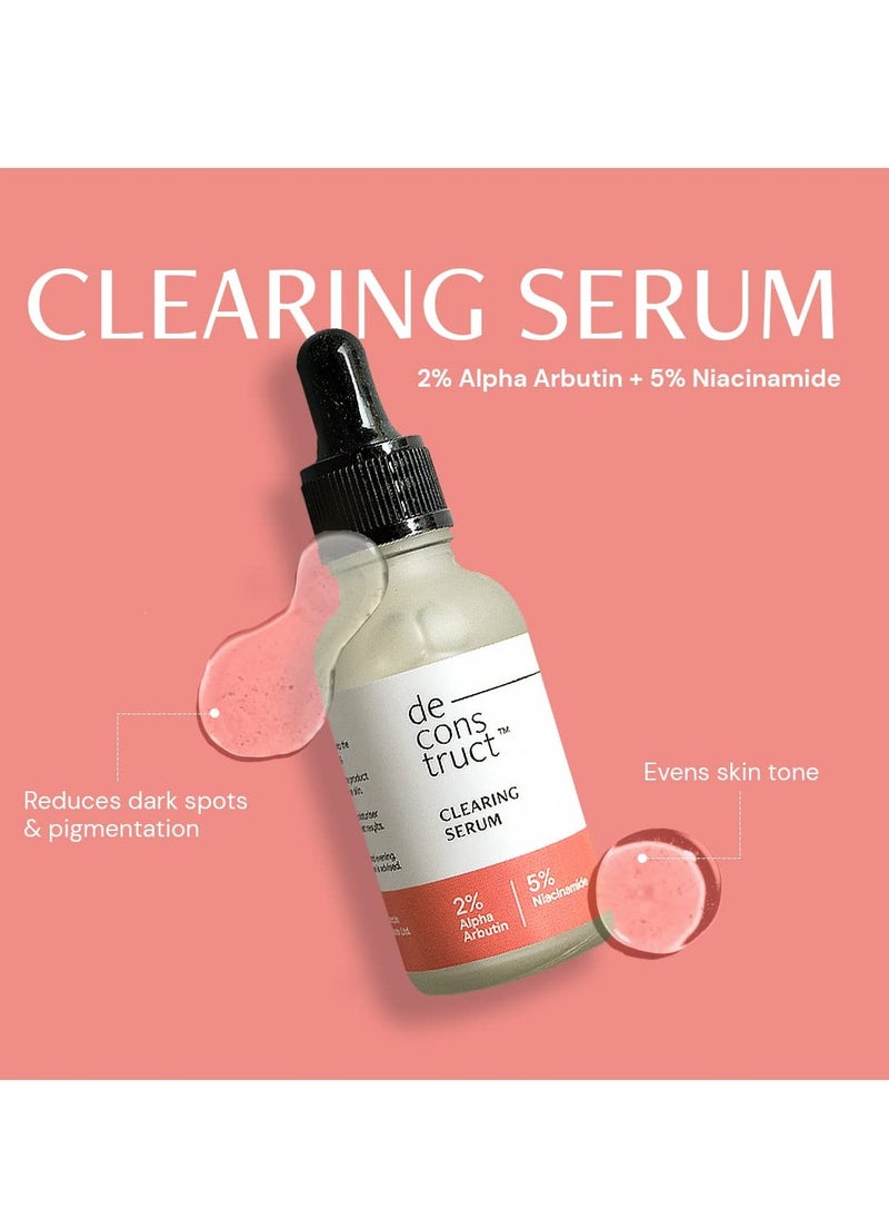 Deconstruct Deconstruct Skin Brightening Duo | 10% Vitamin C & 0.5% Ferulic Acid and 2% Alpha Arbutin & 5% Niacinamide | For All Skin Types | 30 ml each | Pack of 2  - Image 3