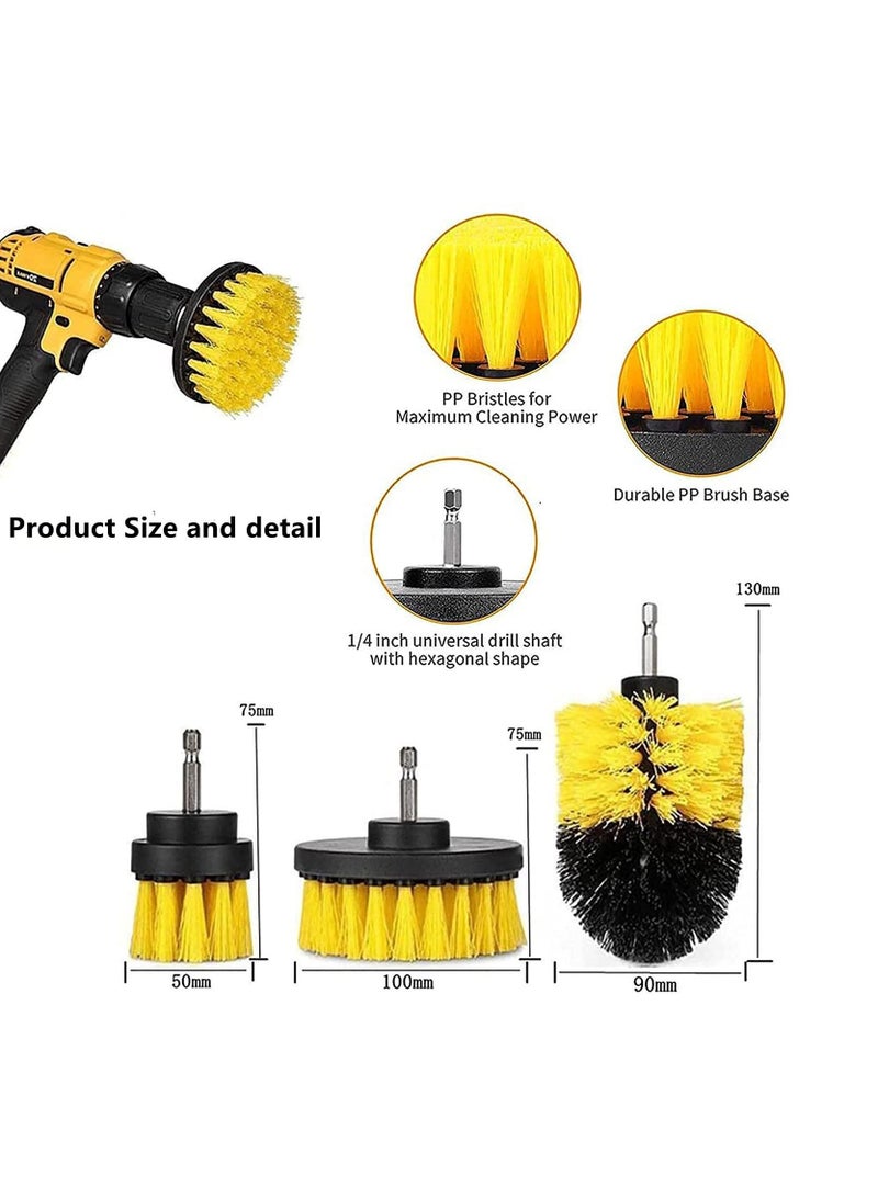 Brush Set Car Cleaning Brushes Power Scrubber Drill Brush for Car Leather Air Vents Rim Cleaning Dirt Dust Clean Tools 17PCS - Image 3