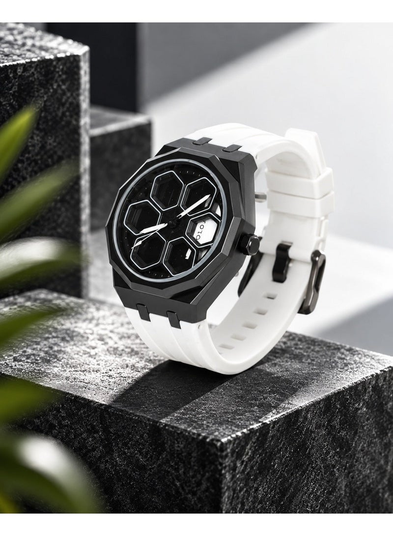 VOGUE VENUE TORQUE SERIES LUXUARY CAR SPINNER WHEEL WATCHES WITH WHITE STRAP BY VOGUE VENUE - Image 2