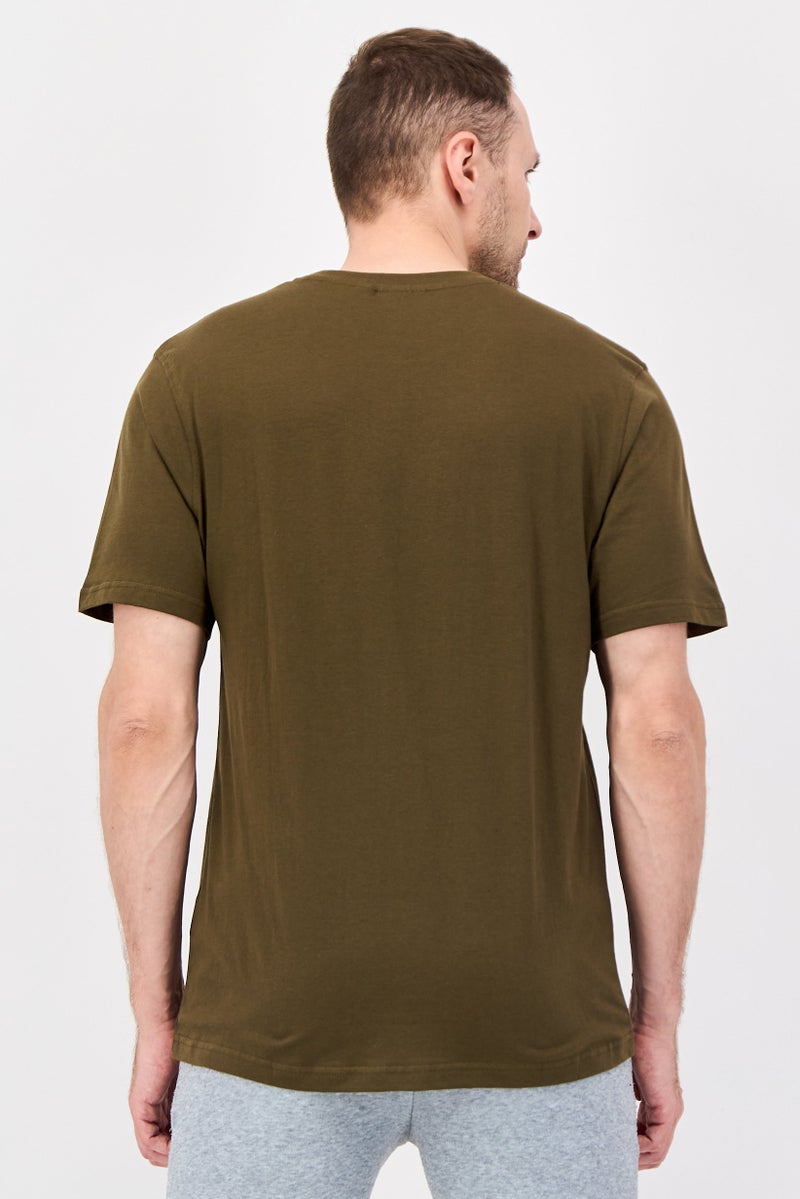 FILA Men Sportswear Fit Short Sleeve Outdoor T-Shirt, Dark Olive - Image 2