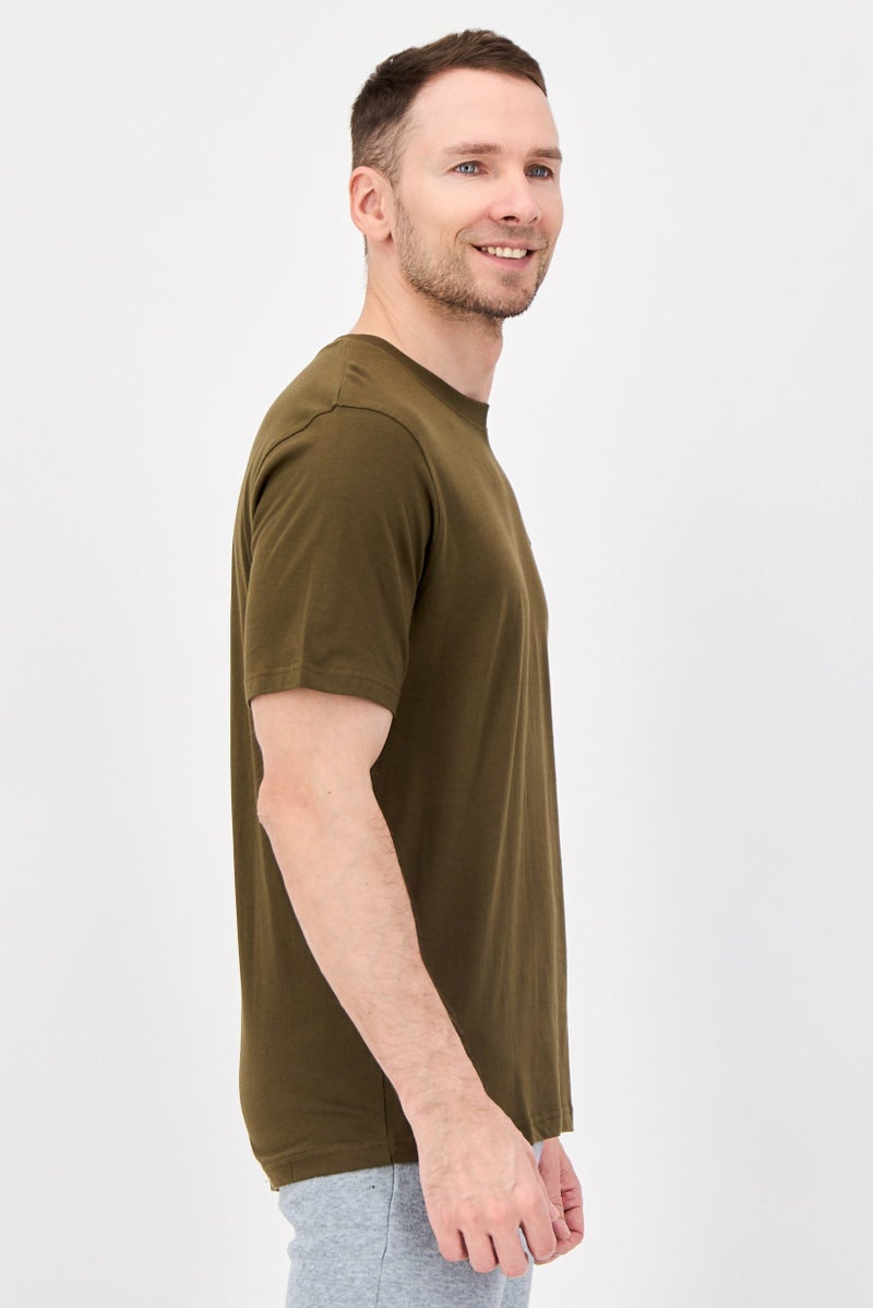 FILA Men Sportswear Fit Short Sleeve Outdoor T-Shirt, Dark Olive - Image 2