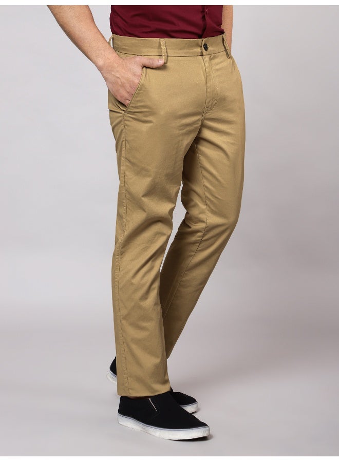 Beyoung BEYOUNG Men's Regular Soild Casual Sand Brown Chinos for Men  - Image 4