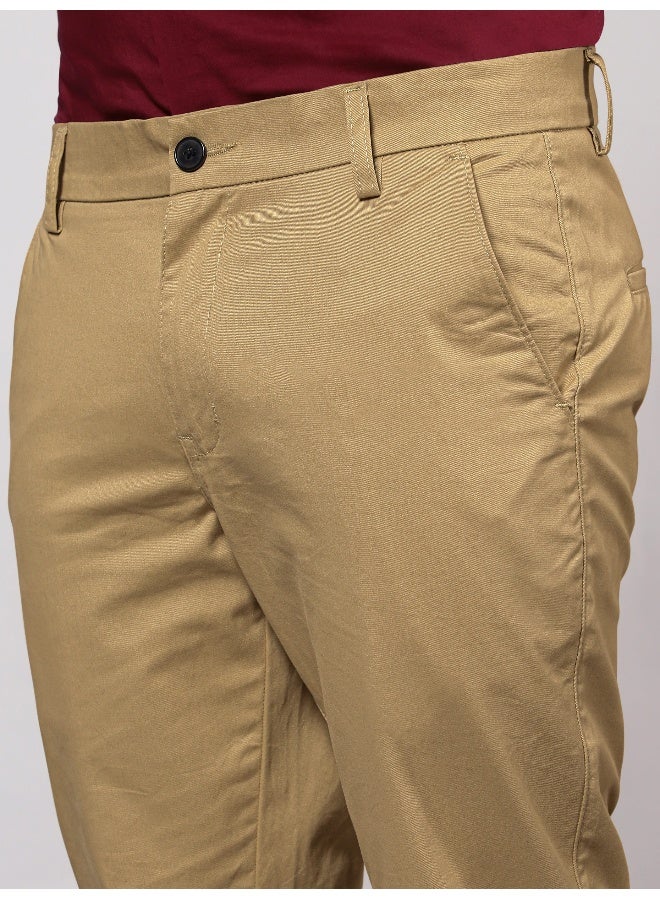 Beyoung BEYOUNG Men's Regular Soild Casual Sand Brown Chinos for Men  - Image 5