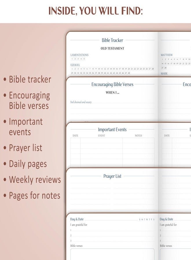 Legend Planner Legend Prayer Journal for Women & Men - Daily Devotional Notebook - Bible Study Supplies & Accessories - Faith Based Gifts - Religious Planner & Spiritual Gods Book, 5.8 x 8.3" (Dark Terracotta) - Image 3