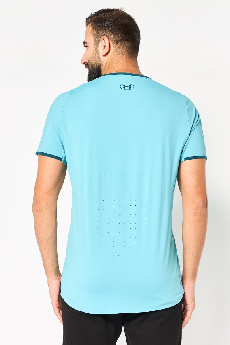 UNDER ARMOUR Men Fitted Short Sleeve Training T-Shirt, Seafoam - Image 4