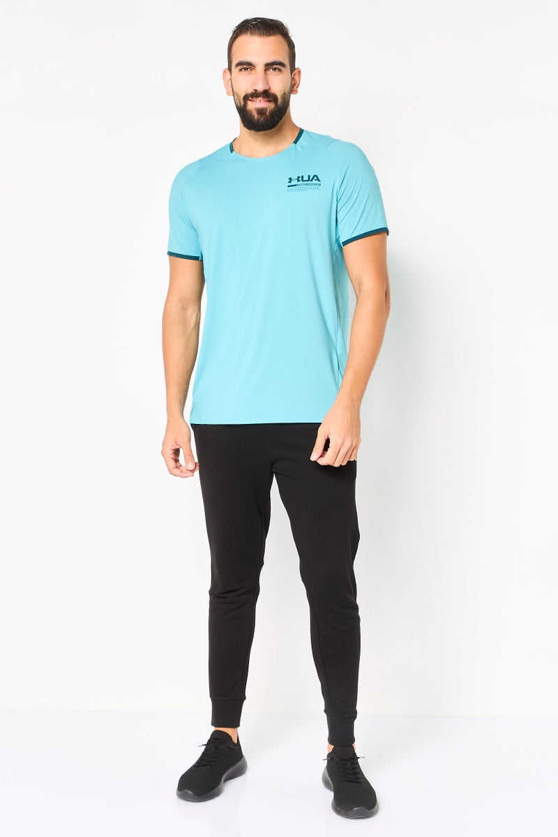 UNDER ARMOUR Men Fitted Short Sleeve Training T-Shirt, Seafoam - Image 2