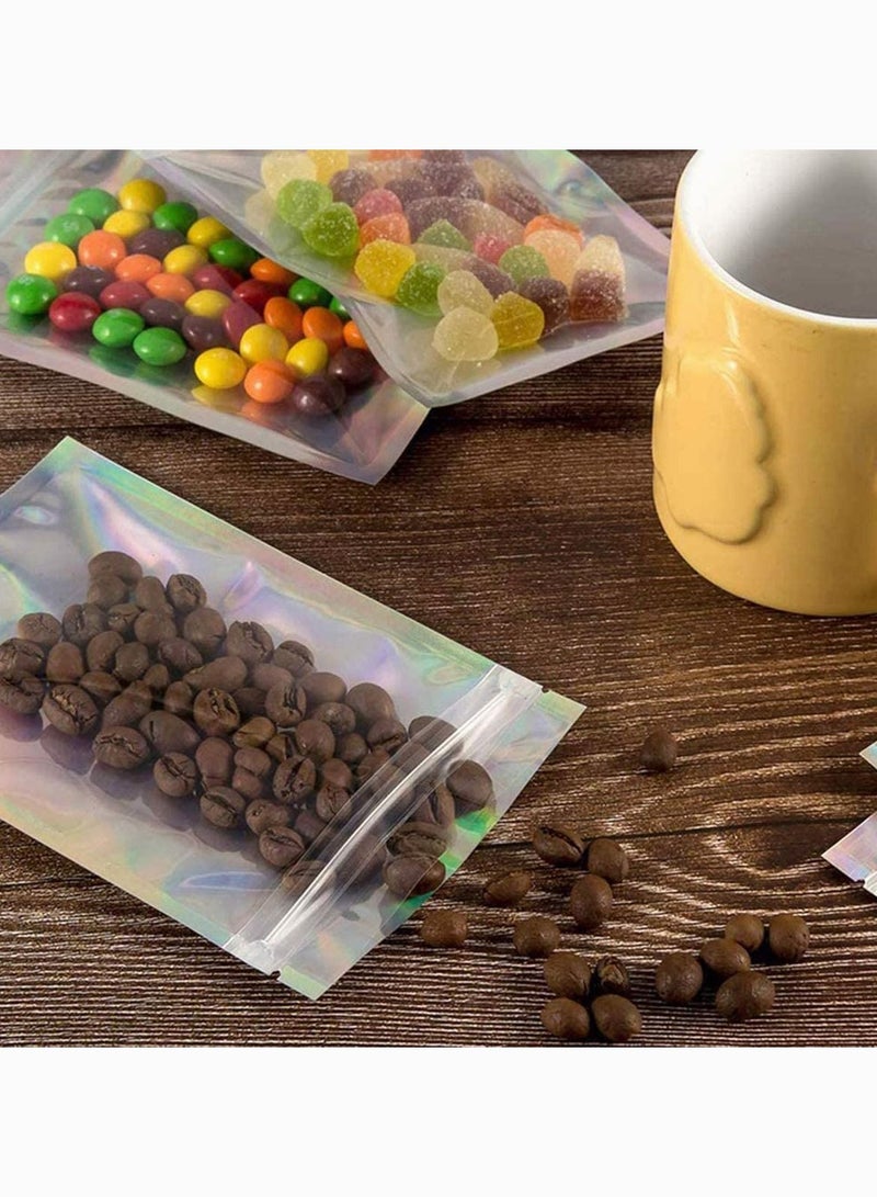 Y&D 100PCS Resealable Ziplock Pouch Mylar Foil Bags Food Pouches Flat Metallic Storage for Party Favor 14x20cm  - Image 4