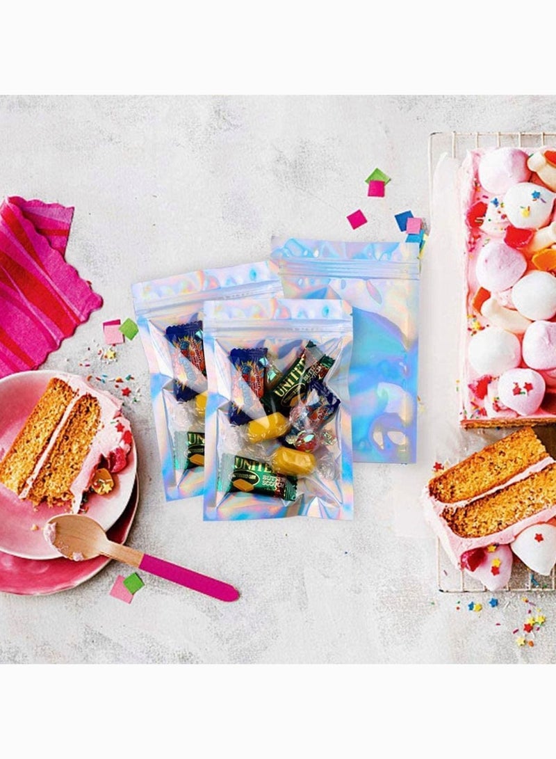 Y&D 100PCS Resealable Ziplock Pouch Mylar Foil Bags Food Pouches Flat Metallic Storage for Party Favor 14x20cm  - Image 3