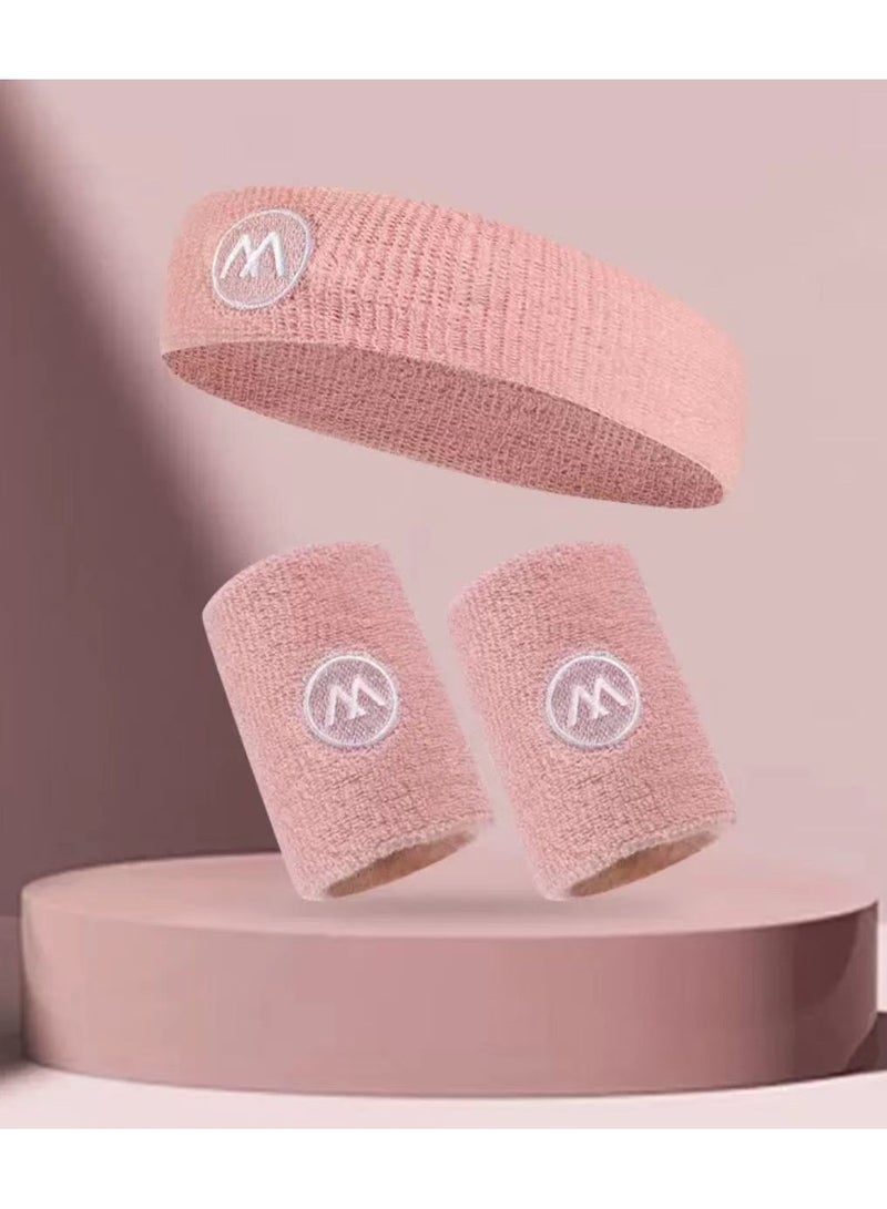 Generic Wrist Sweatbands and a bandana，Breathable Sweat Absorbing Basketball Wristband Quick Dry - Image 1
