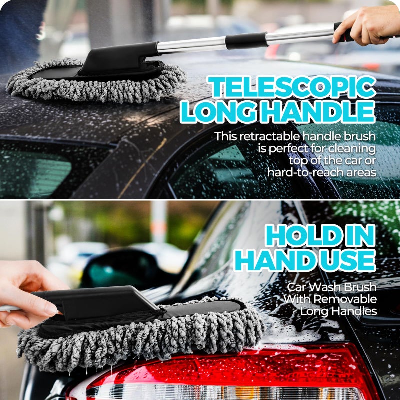 ALFLOD 30Pcs Car Detailing Kit, Car Detailing Brush Set, Car Wash Cleaning Kit, Car Dusters Extendable Handle Cleaning Exterior, Car Cleaning Gel, Car Cleaning Tools Kit for Interior, Exterior, Wheels - Image 2