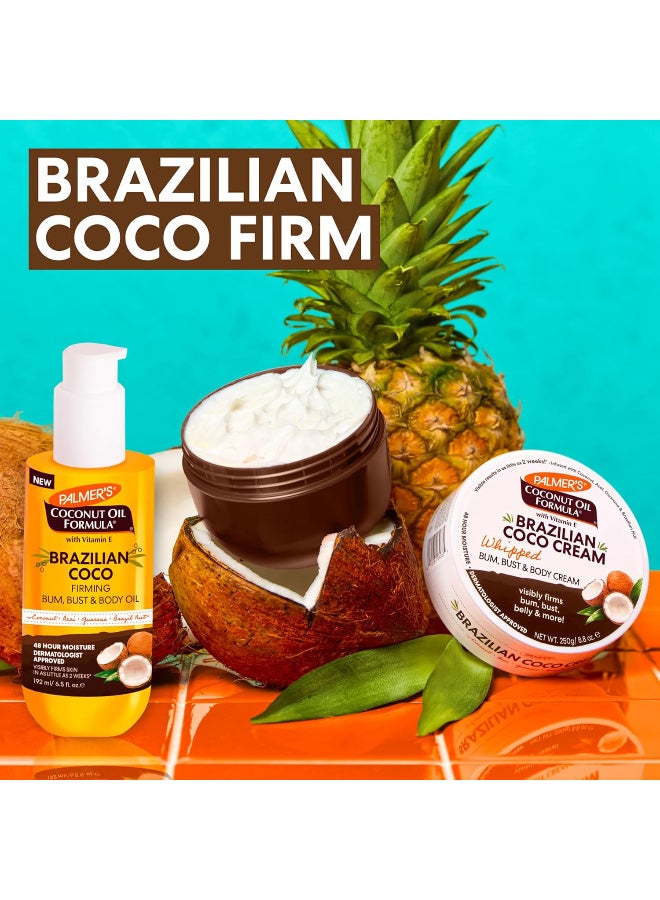 PALMER'S Coconut Oil Formula Brazilian Coco Firming Body Oil with Vitamin E, 6.5 Fl Oz, Helps with Skin Tightening & Firming of Bum, Bust & Belly, Provides 48Hr Moisture, Dermatologist Approved - Image 4