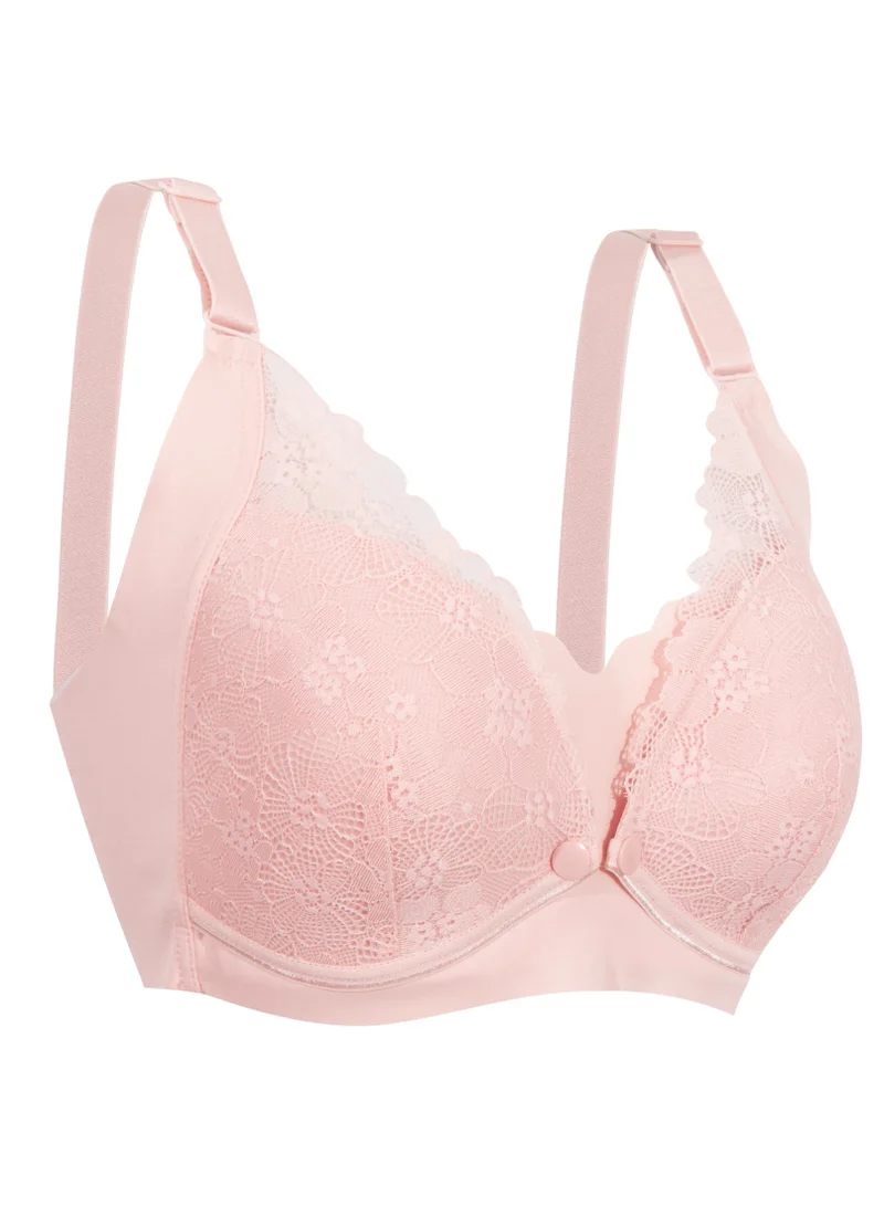 Okus Okus - Pretty Lace Maternity & Nursing Bra - Pink - XX Large