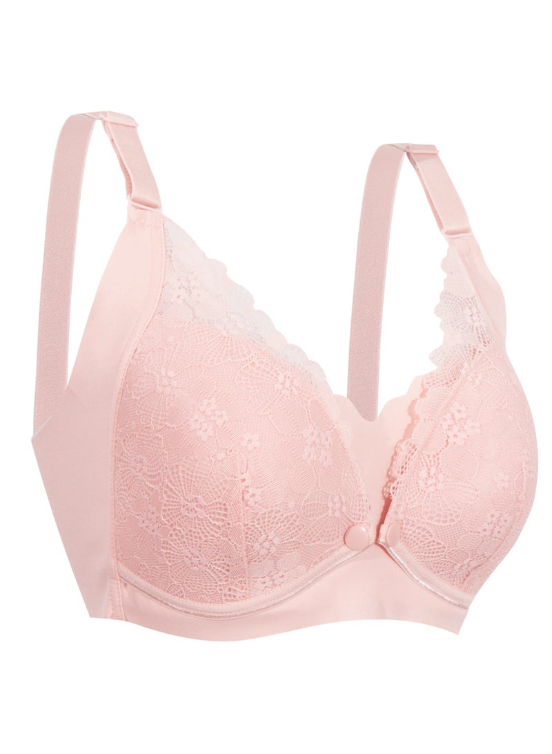 أوكوس حمالة صدر رضاعة و أمومة دانتيل جميلة من أوكس - وردي - مقاس  كبير - Image 3