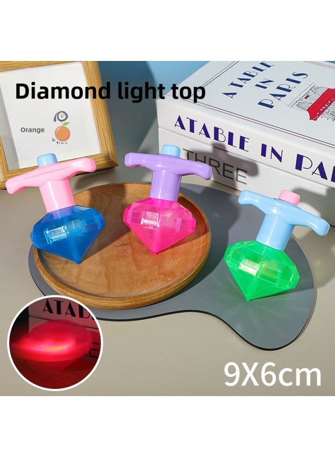 Children's Luminous Lotus Gyro Toy Strawberry Gyro Launch Kindergarten Baby Gift Stall Small Toys Wholesale-Color:Glowing Diamond Gyro - Random Color One  - Image 1