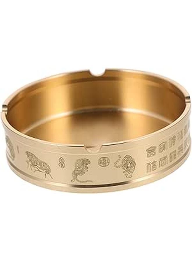 Vintage Brass Round Ashtray Compact Tabletop Ash Holder Easy to Clean Polished - Image 1