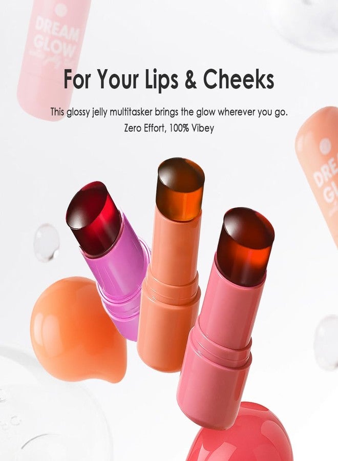 glowiest Dream Glow Collagen Water Jelly Tint - 2-in-1 Lip and Cheek Stain | Hydrating Glossy Finish | Long-Lasting, Lightweight, Buildable Color | Korean Makeup Inspired (Red Rose) - Image 5