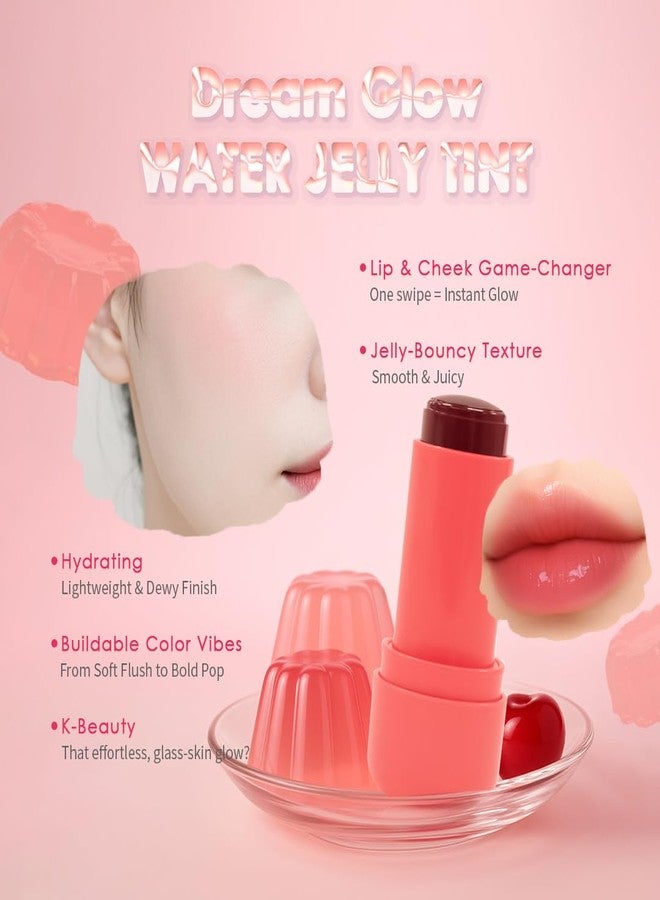 glowiest Dream Glow Collagen Water Jelly Tint - 2-in-1 Lip and Cheek Stain | Hydrating Glossy Finish | Long-Lasting, Lightweight, Buildable Color | Korean Makeup Inspired (Red Rose) - Image 4