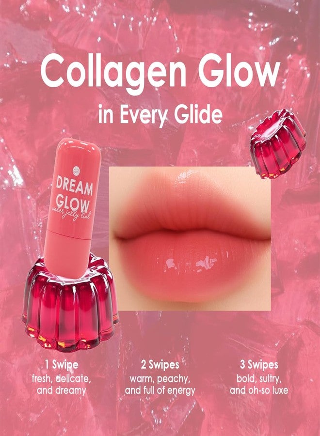 glowiest Dream Glow Collagen Water Jelly Tint - 2-in-1 Lip and Cheek Stain | Hydrating Glossy Finish | Long-Lasting, Lightweight, Buildable Color | Korean Makeup Inspired (Red Rose) - Image 2