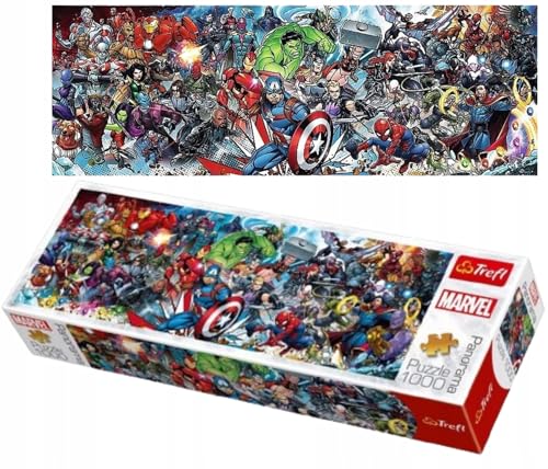 Trefl Marvel Avengers Panorama 1000 Piece Jigsaw Puzzles for Adults & Children Aged 12+ Marvel Universe Wide Panoramic Puzzle - Image 1