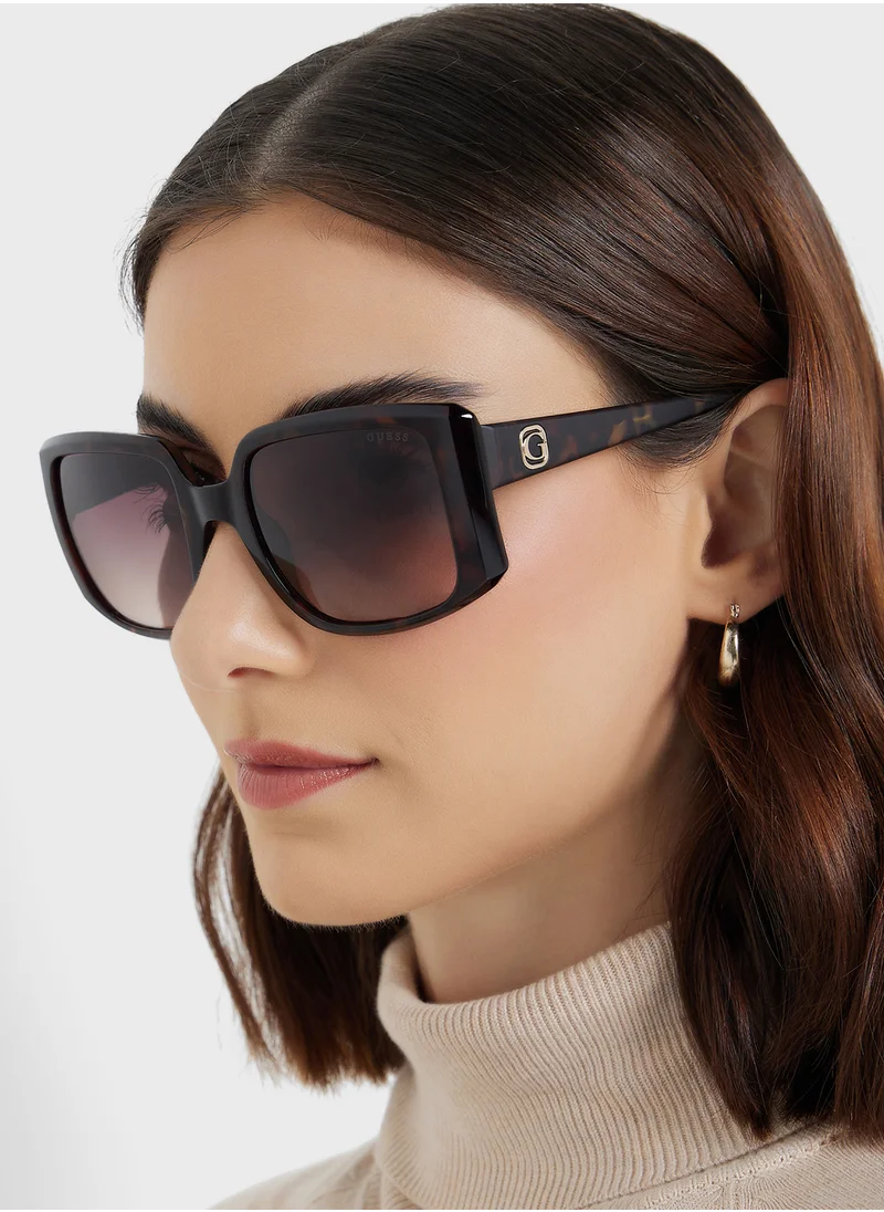 GUESS Square Oversize Flat Sunglasses