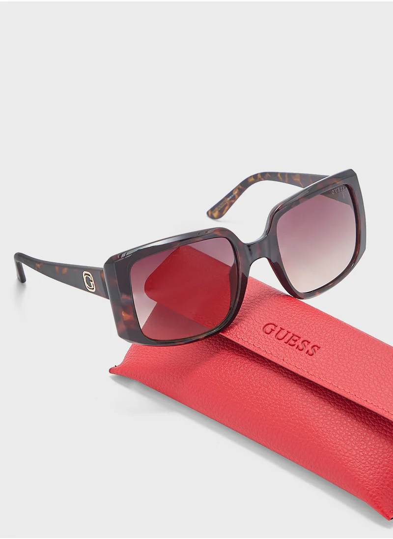GUESS Square Oversize Flat Sunglasses