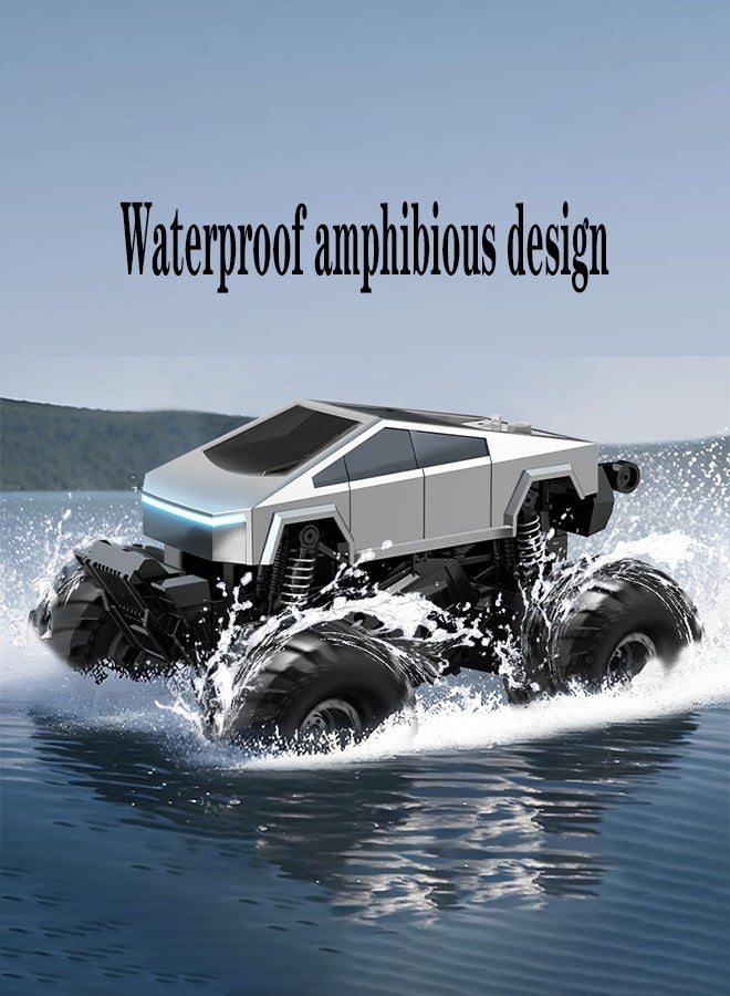 سيستار سيارة بيك اب على الطرق الوعرة بمقياس 1:16، سيارة دفع رباعي مقاومة للماء بتحكم عن بعد 2.4 جيجاهرتز، لعبة أطفال، برمائية بتحكم عن بعد، سيارة شاحنة بتحكم عن بعد، مناسبة للأطفال فوق سن 8 سنوات (تتضمن جهاز تحكم عن بعد*1، كابل شحن USB*1، بطاريات*2، دليل تعليمات باللغة الإنجليزية*1) - Image 4