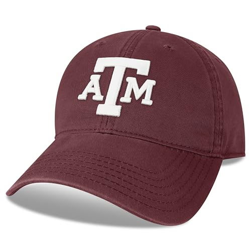 Legacy NCAA Officially Licensed Baseball Hat Texas AM Aggies Lightweight Cap for Men Women Relaxed Twill Adjustable EZA Maroon One Size Fits Most Adjustable Fabric Closure - Image 1