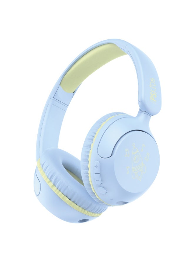 DCU TECNOLOGIC DCU Kids Wireless Headphones with Bluetooth, 45 Hours Playtime, Fast Charging, ENC Microphone, Foldable Design, AUX & USB-C, Blue - Image 1