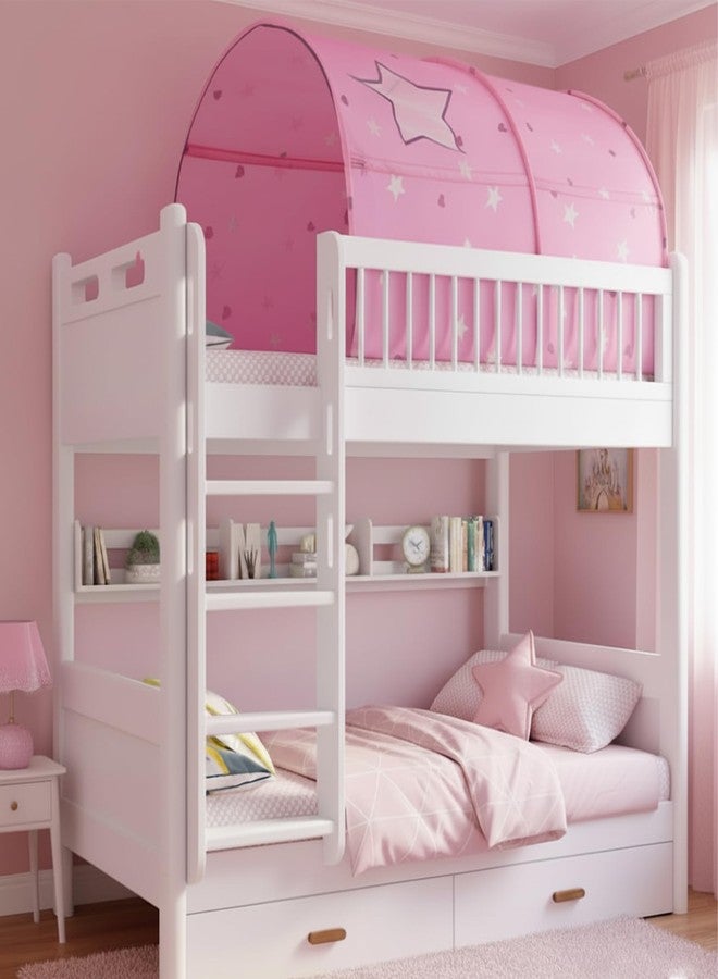 Alvantor® Starlight Bed Canopy Dream Play Tents Playhouse Privacy Space Twin Sleeping Indoor Stars Boys Girls Pop Up Portable Frame Curtains Pink, Patent Pending - Image 1