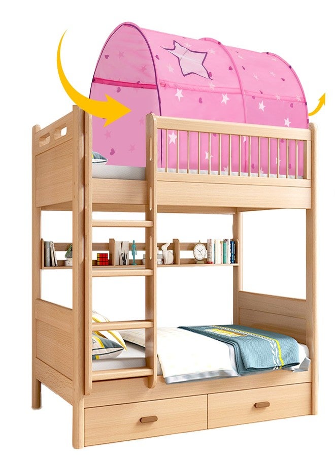 Alvantor® Starlight Bed Canopy Dream Play Tents Playhouse Privacy Space Twin Sleeping Indoor Stars Boys Girls Pop Up Portable Frame Curtains Pink, Patent Pending - Image 4