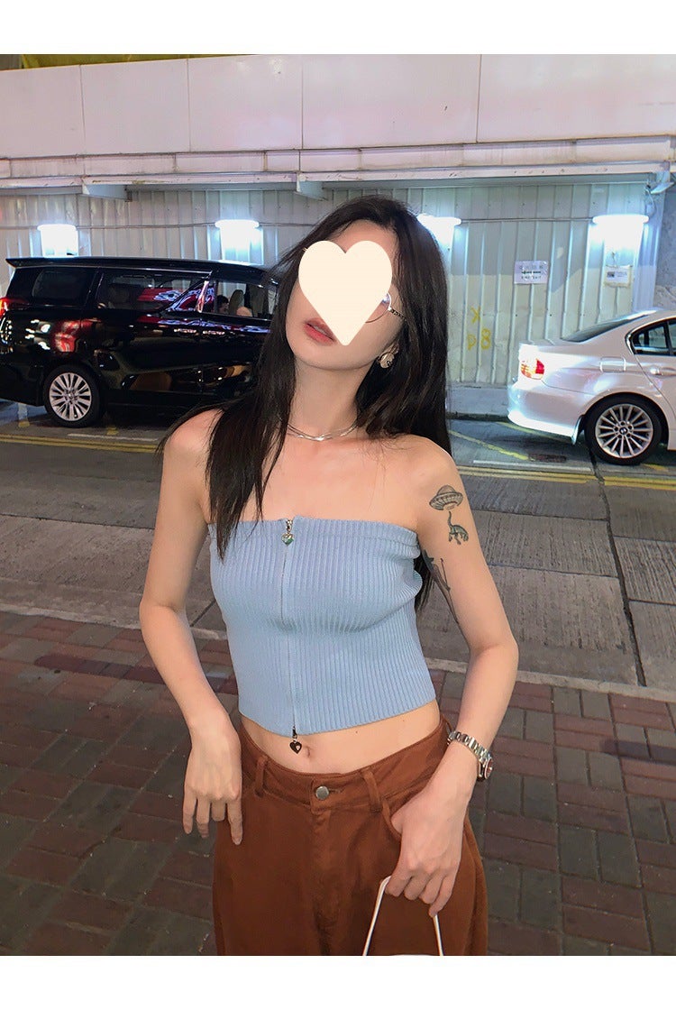 [Spot] Vc Love Navel Ring Tube Top Elastic Very Good Version Slim Joker 2023 - Image 2