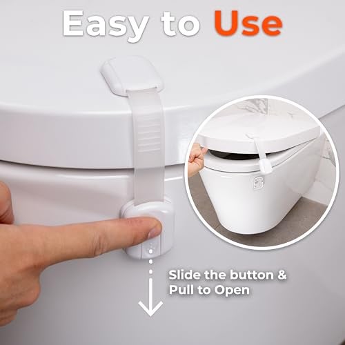 HomeBrella 2-Pack Toilet Locks Baby Proof - Toilet Seat Locks for Toddlers with Adhesive - Toilet Latches Child Safety - No Tools Required - Image 3