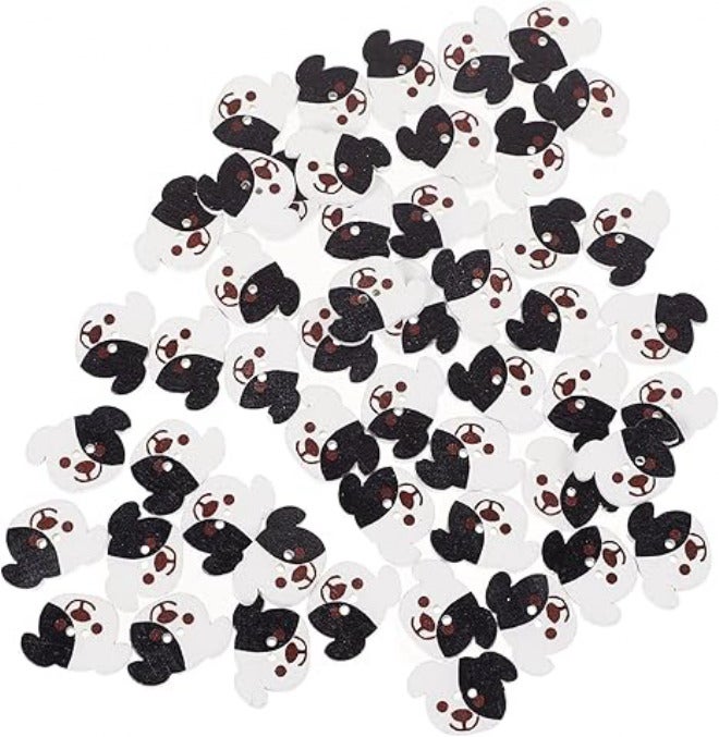 100pcs Cartoon Dog Head Wooden Buttons Decorative Clothes Sewing Accessories Lightweight Craft Replacement for Shirts Coats Jeans DIY Embellishment - Image 1