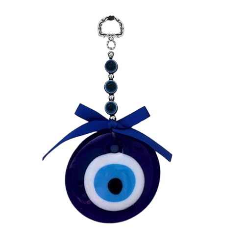 GJ Big Eyes Evil Eye Hanging Nazar Battu for Home & Car | for Good Luck & Prosperity, Glass, Blue (smalleyesee) - Image 5
