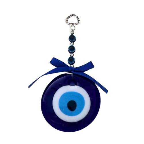 GJ Big Eyes Evil Eye Hanging Nazar Battu for Home & Car | for Good Luck & Prosperity, Glass, Blue (smalleyesee) - Image 1