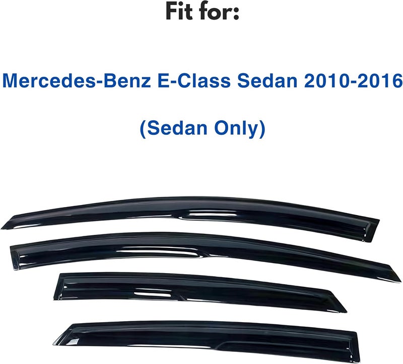 IMMORTAL GROUP Window Visor for Mercedes-Benz E-Class Sedan (2010-2016) - Rain Guard Tape-On Deflector - Image 2