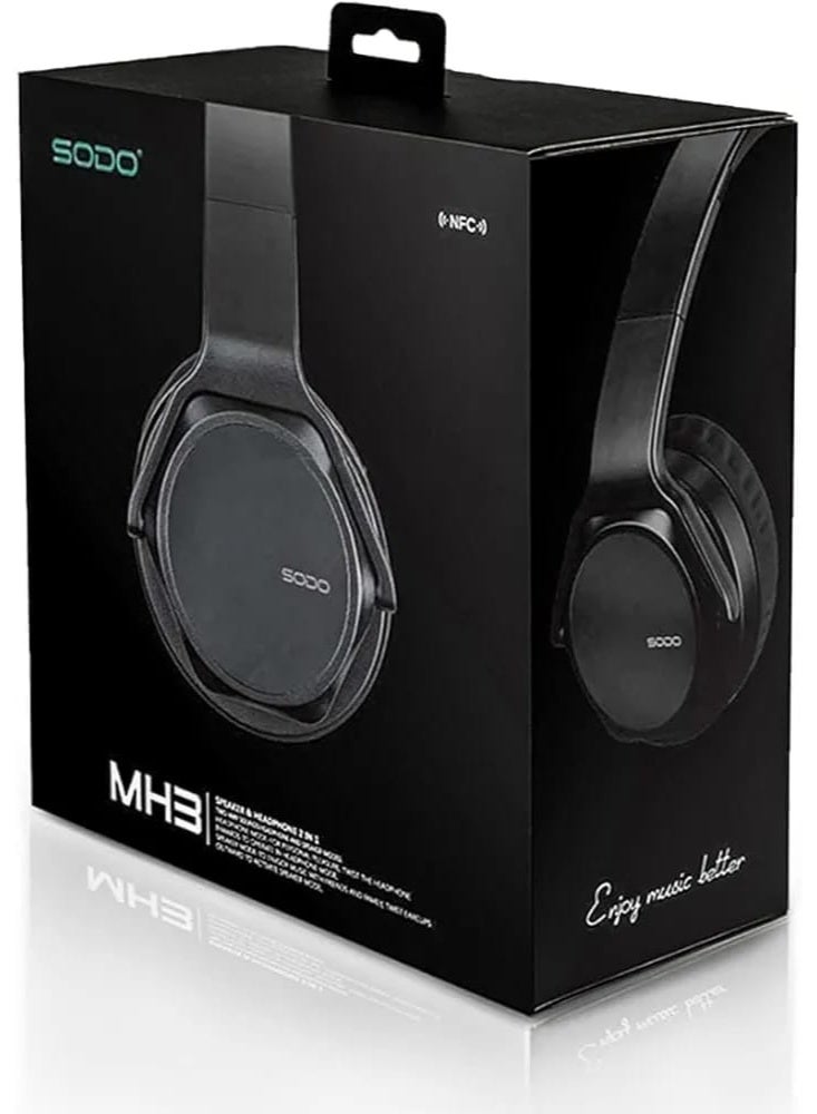 سودو سماعات رأس ستيريو عالية الدقة SODO MH3 ثنائية الوظائف (سماعة رأس ومكبر صوت) مع وظيفة NFC ومكبر صوت مدمج وراديو FM ودعم بطاقة SD. - Image 5
