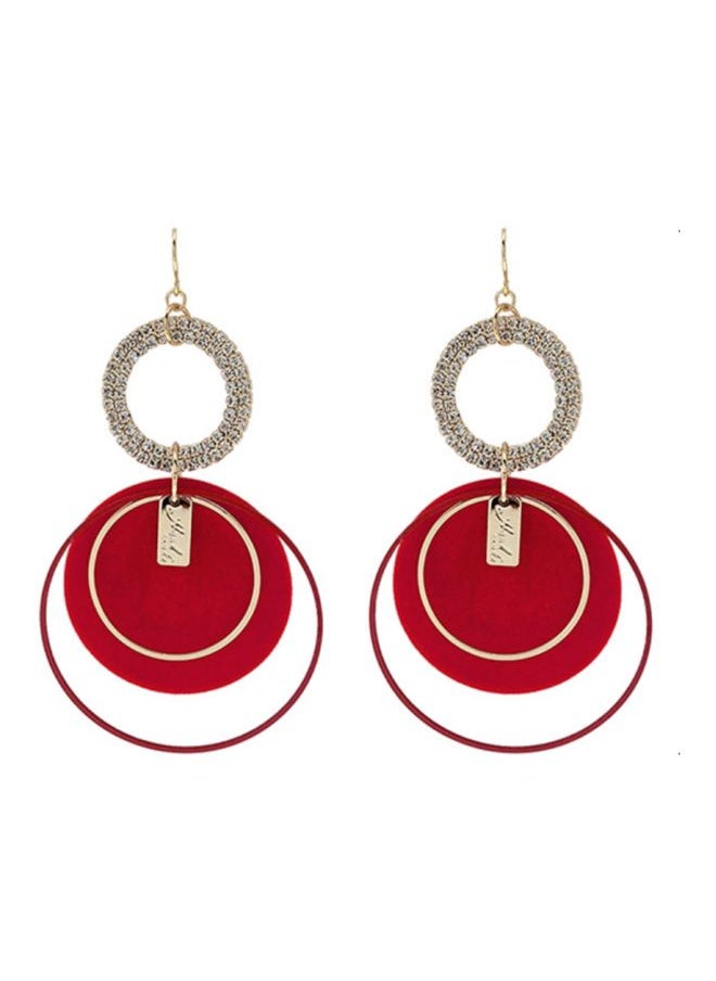 NIBEMINENT Inlaid Rhinestone Studded Circle Earrings  - Image 1