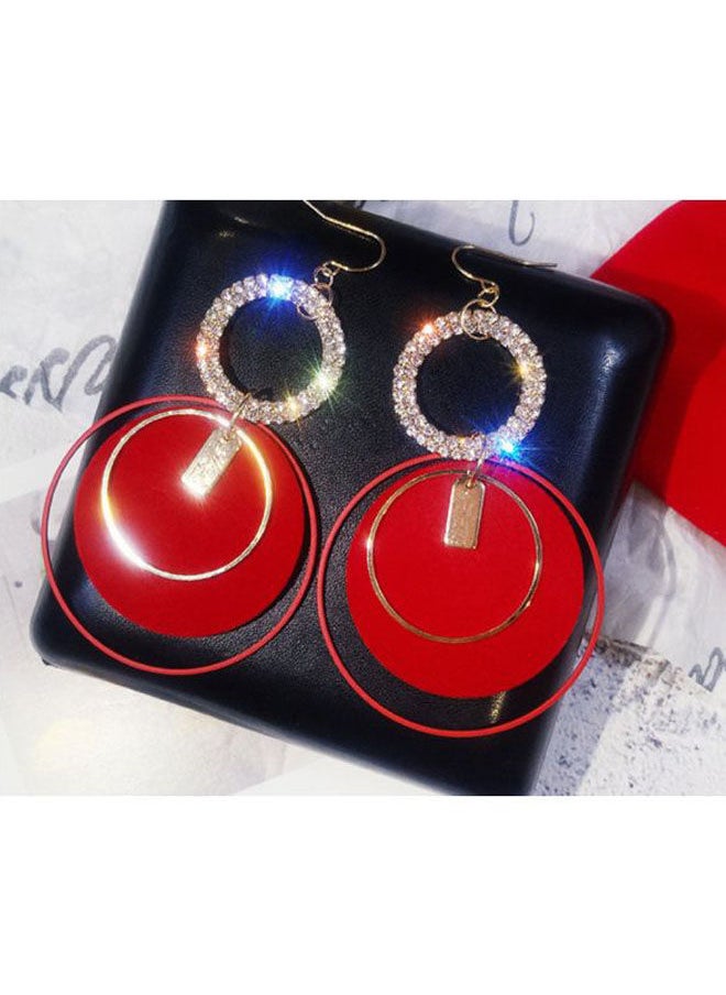 NIBEMINENT Inlaid Rhinestone Studded Circle Earrings  - Image 2
