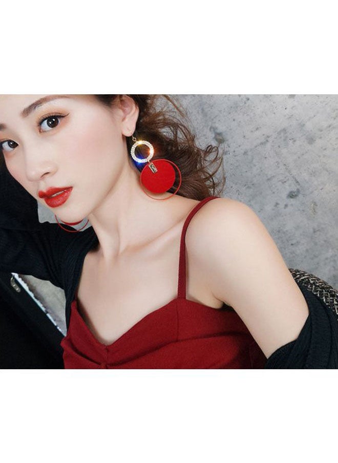 NIBEMINENT Inlaid Rhinestone Studded Circle Earrings  - Image 4