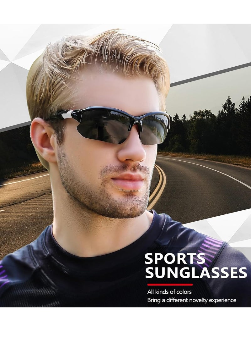 Generic 3PACK Sports Polarized Sunglasses for Men Cycling Running Fishing UV400 Protection Sun Glasses Lightweight Half Frame Goggles  - Image 2