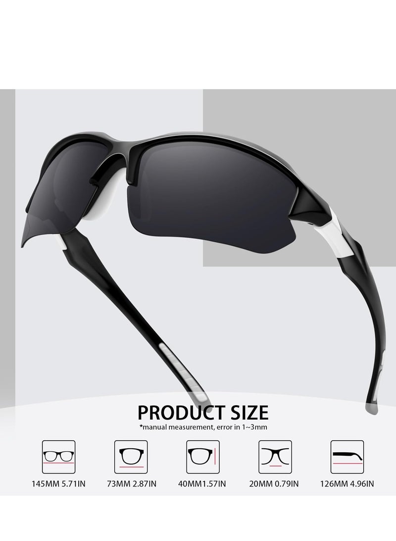 Generic 3PACK Sports Polarized Sunglasses for Men Cycling Running Fishing UV400 Protection Sun Glasses Lightweight Half Frame Goggles  - Image 5