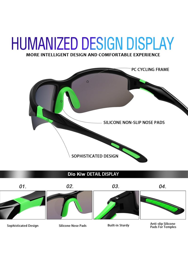 Generic 3PACK Sports Polarized Sunglasses for Men Cycling Running Fishing UV400 Protection Sun Glasses Lightweight Half Frame Goggles  - Image 4
