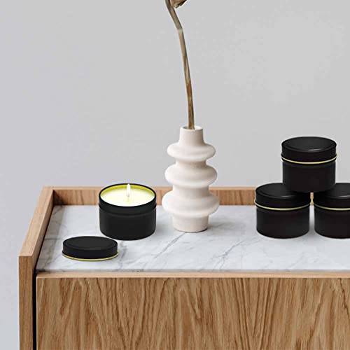Bunhut Candle Tins,24 Pack 8oz Candle Tins for Making Candles,Bulk Candle Jars with Lids,Candle Containers for DIY Candle Making,Black Candle Tins,Empty Candle Jars for Making Candles (black-8 oz) - Image 5