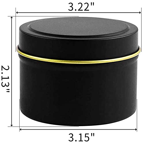 Bunhut Candle Tins,24 Pack 8oz Candle Tins for Making Candles,Bulk Candle Jars with Lids,Candle Containers for DIY Candle Making,Black Candle Tins,Empty Candle Jars for Making Candles (black-8 oz) - Image 2